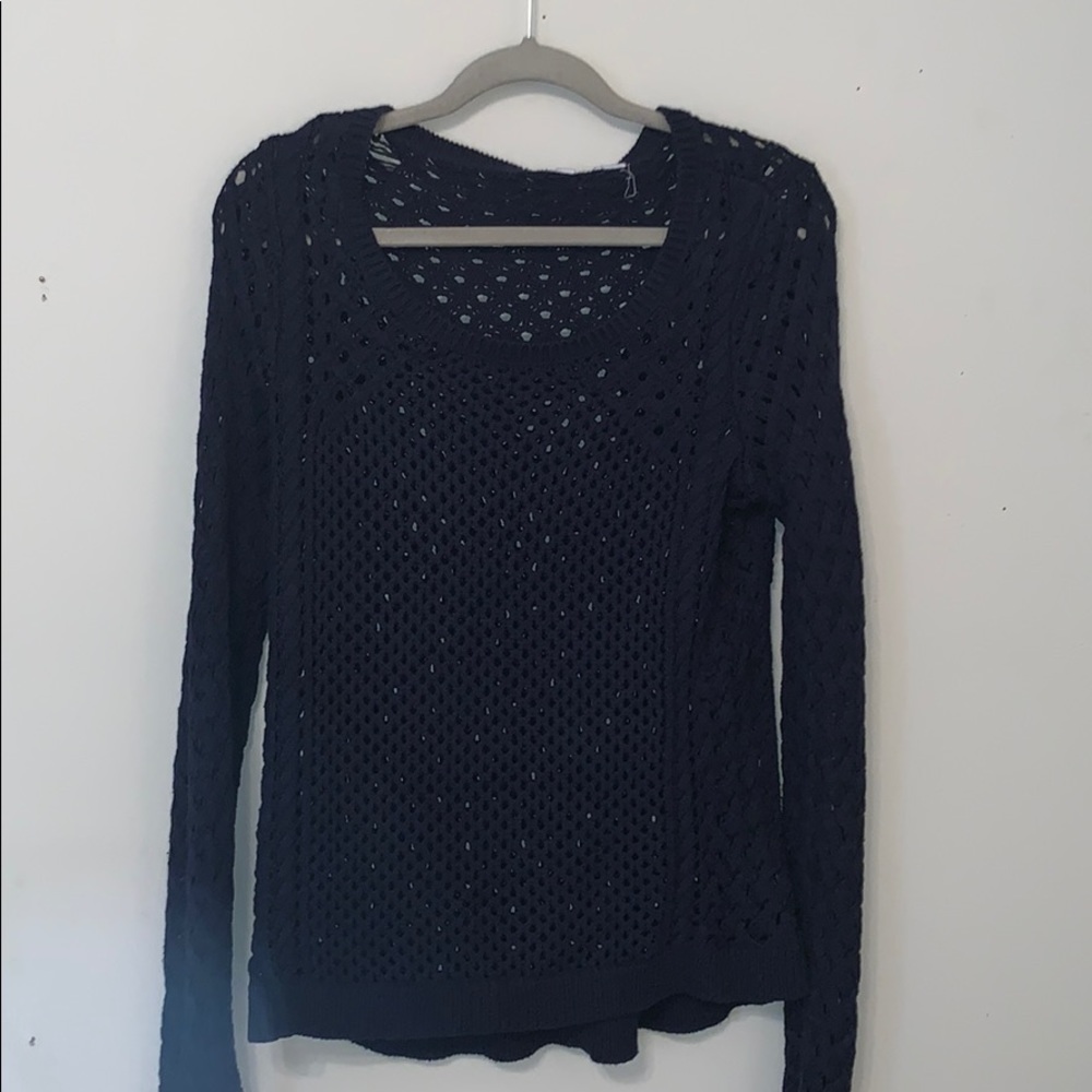 Pre-Loved Loose Cable-Knit Navy Sweater